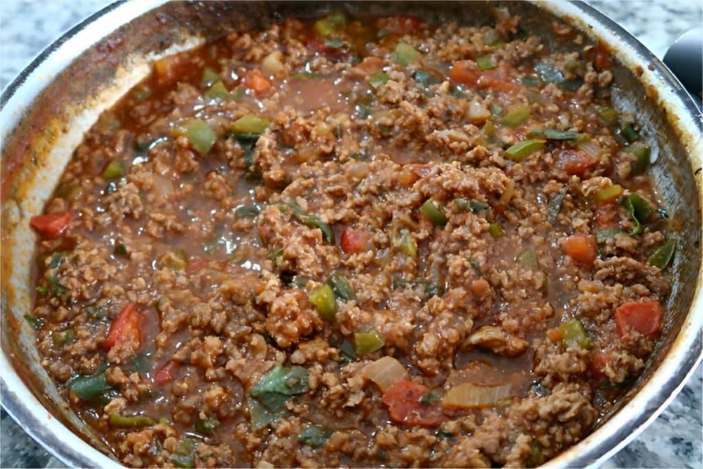 Carne Moída refogada com tomate