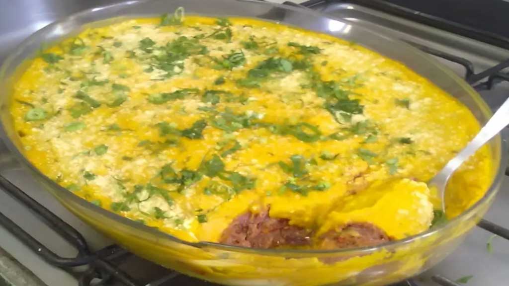 Escondidinho de abóbora com carne seca