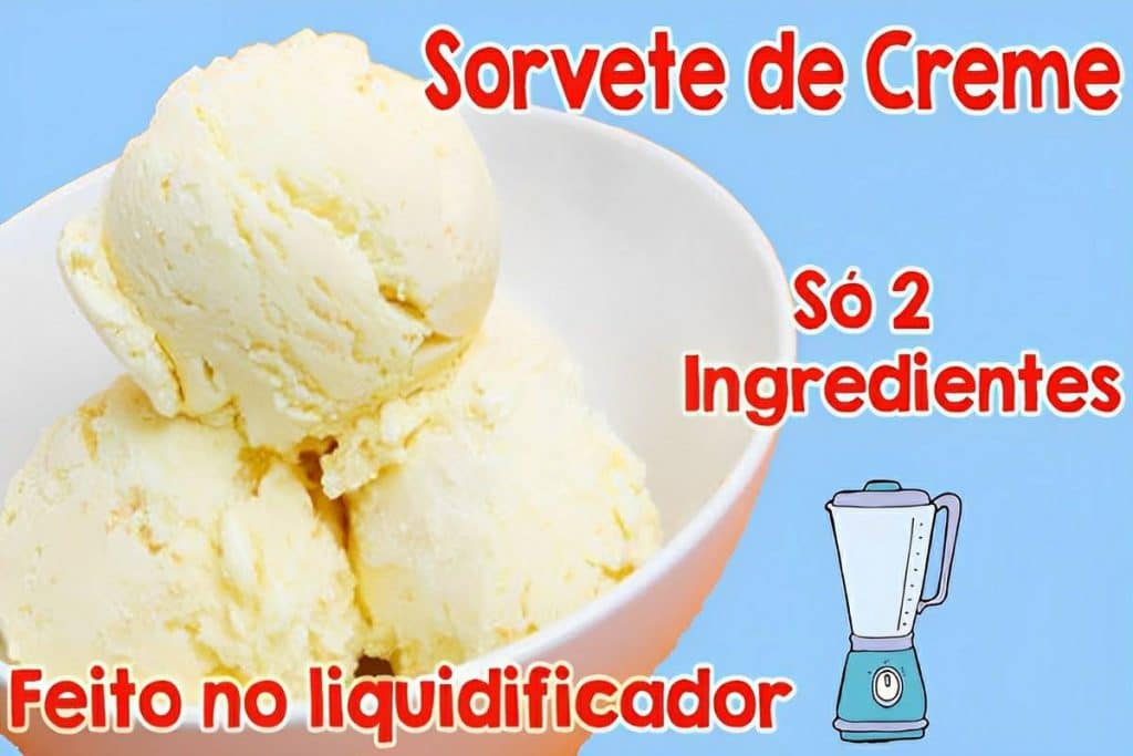 Sorvete de creme com 2 ingredientes