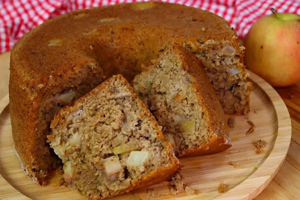 Bolo de Aveia com pedaços de Maçã