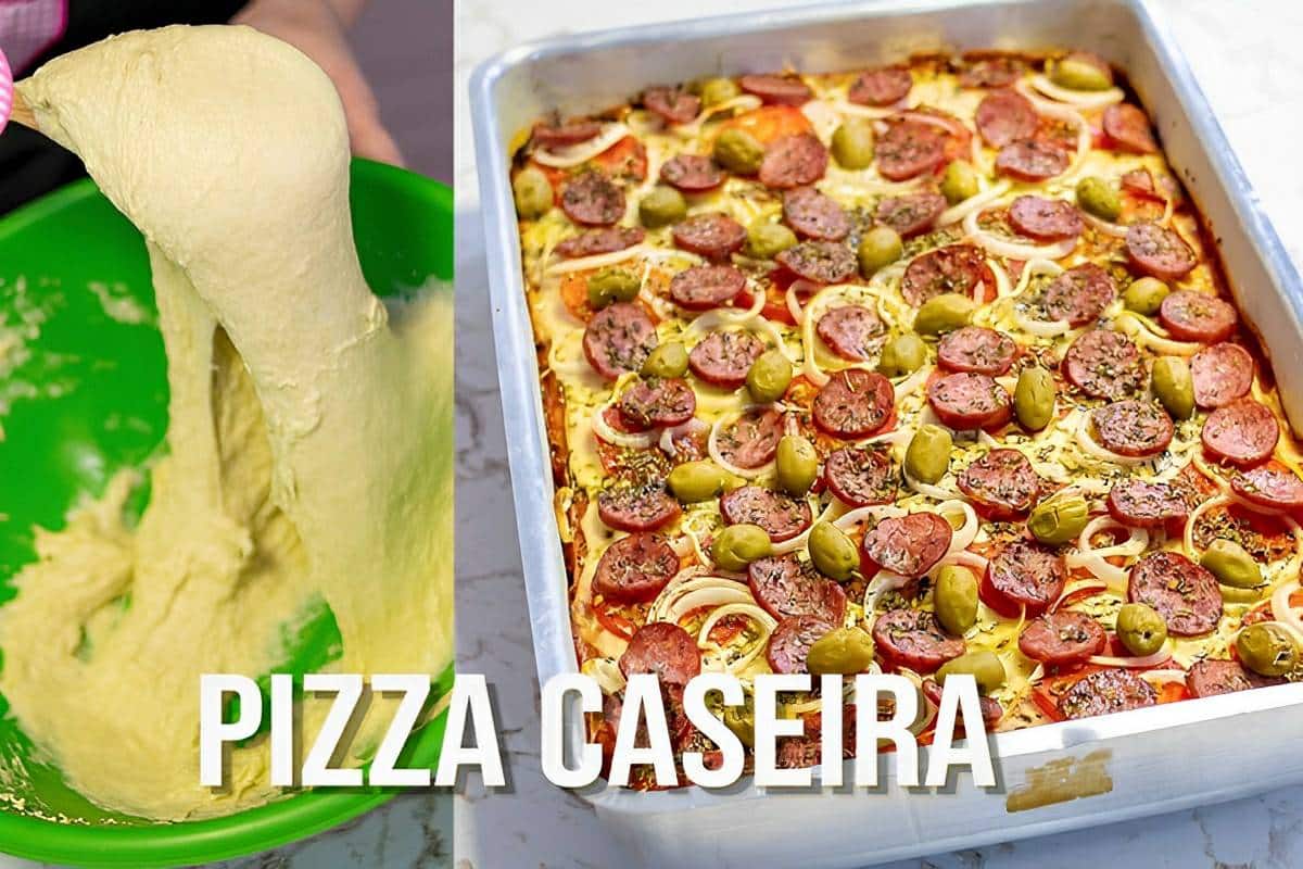 Pizza caseira com massa fofinha: Receita fica pronta em poucos minutos!