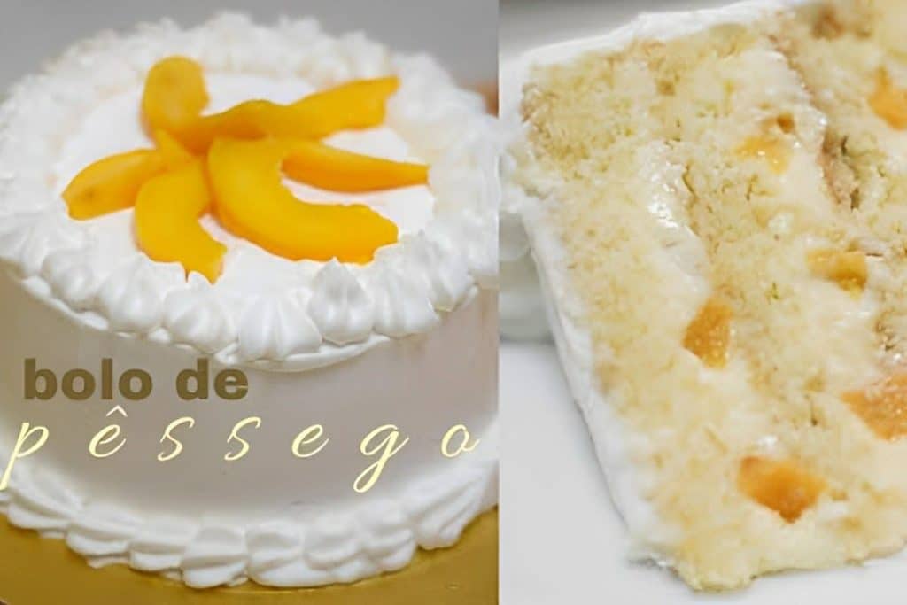 Bolo de Pêssego para aniversário dos anos 80 e 90