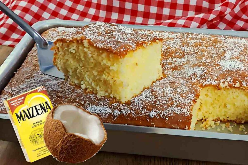 Bolo de Maisena com coco que desmancha na boca