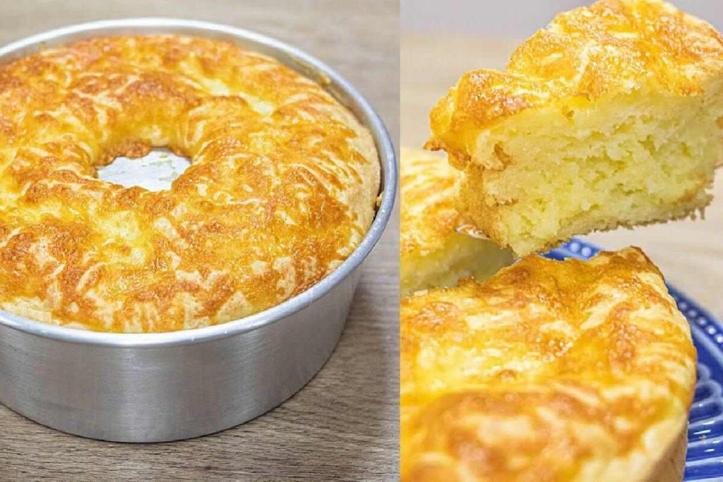 Bolo pão de queijo com mussarela sem farinha de trigo